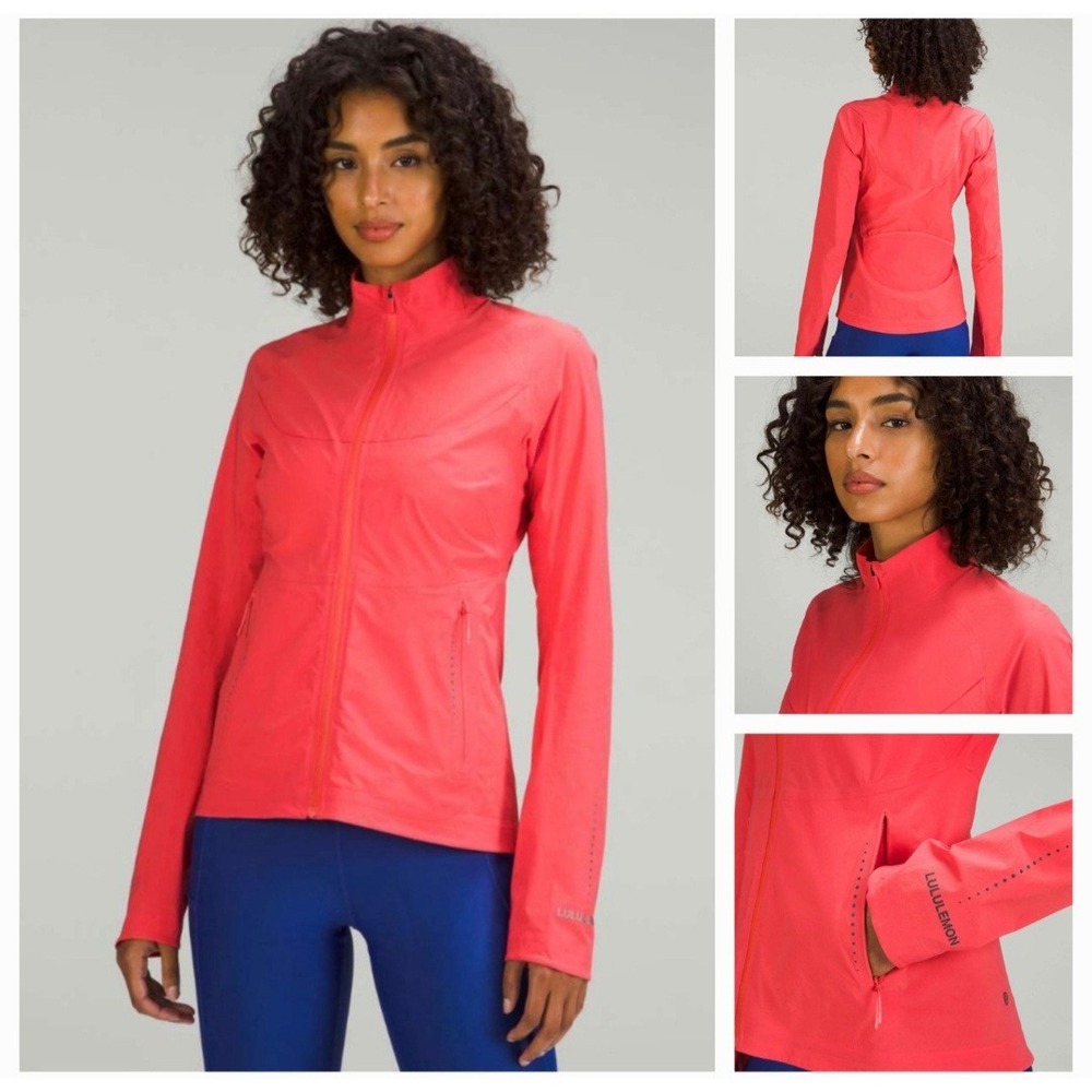 Lululemon Womens Fast & Free Windbreaker Vibrant Coral Jacket Size 12 NWOT